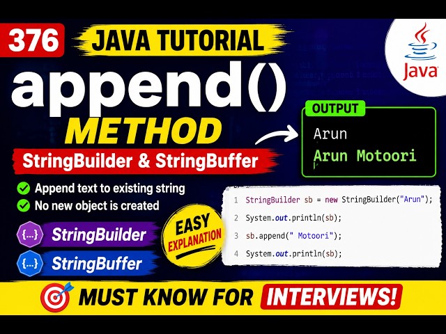 376. append() method in Java (Selenium Java 2026)