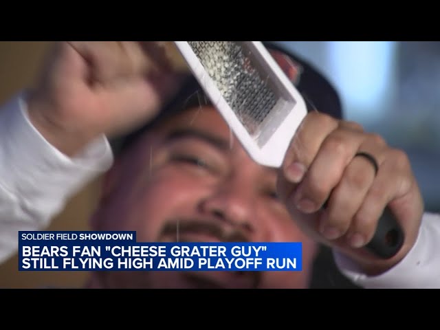 Chicago Bears fan goes viral as 'Cheese Grater Guy' during playoff win against Green Bay Packers