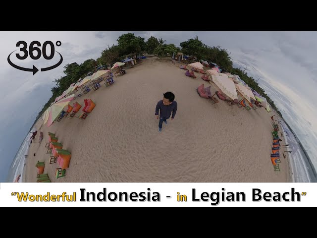Walking Around - Legian Beach (Pantai Legian) Bali - 360 Video in 4K Quality