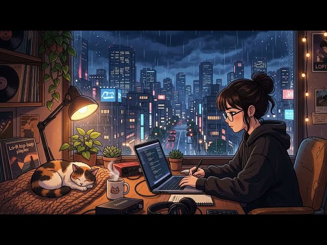 🌧️ Code, Coffee & Rain Vol. 4 | Midnight LoFi Coding Session