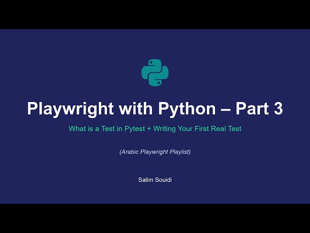 Playwright with Python 3  How to create First Pytest