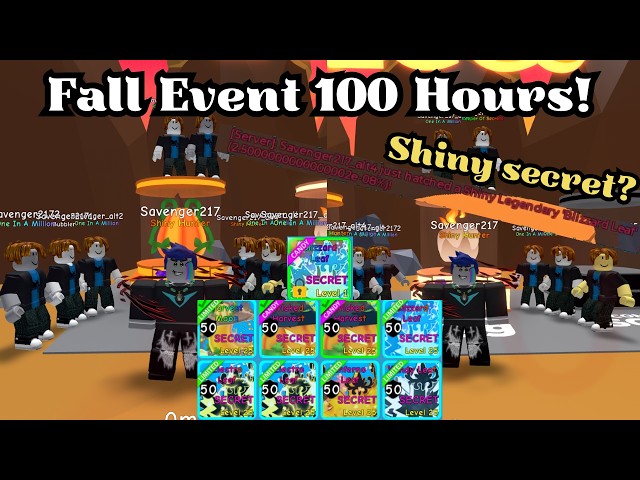 Hatching Fall Event for 100 hours!! | BubbleGumSimulator