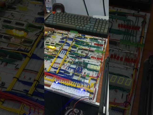 8-bit Breadboard Computer running a multiplication program