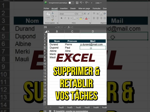 Excel: Easily delete and restore your tasks