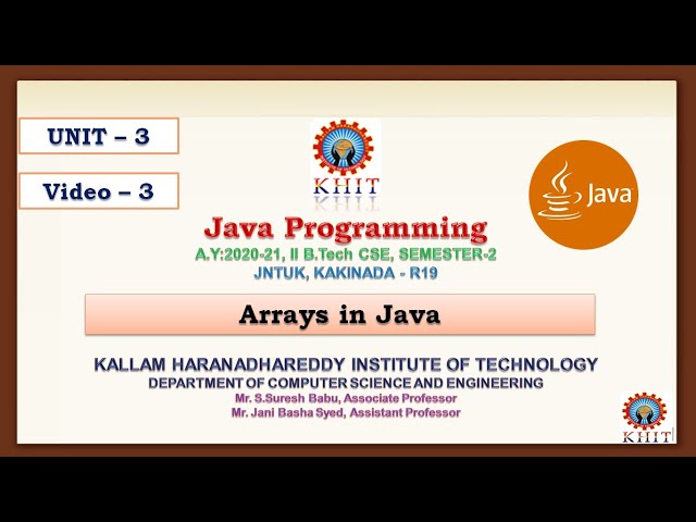 JAVA Unit 3 Video 3