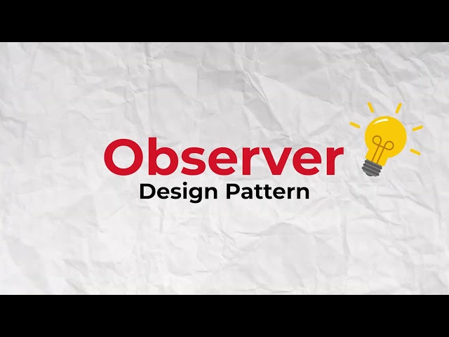 Observer Design Pattern In 1 Minute