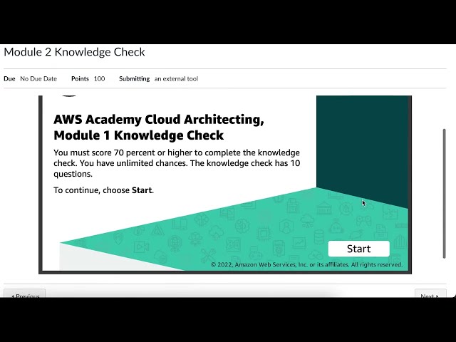 AWS Cloud Architecting - Module 2 Knowledge Check Answer