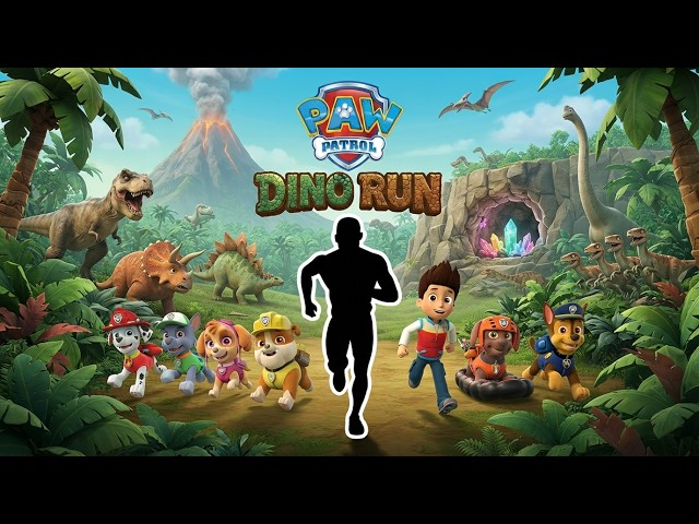 Paw Patrol Dino Movie Level 🦖 HQ Immersive Interactive Warm-Up Run🏃‍♀️Fun Workout For Kids