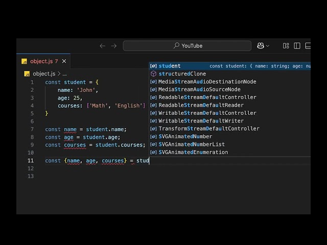 Object Destructuring in JavaScript