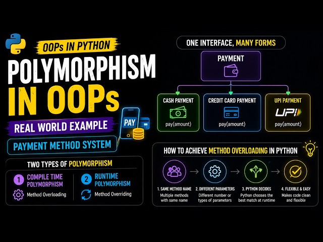 Python Polymorphism Explained | Payment Method Example | Explain Overloading & Overriding