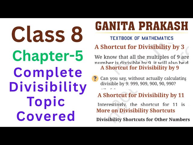 Class 8 Maths Chapter 5 Divisibility Ganita prakash | All Divisibility rules explained with examples