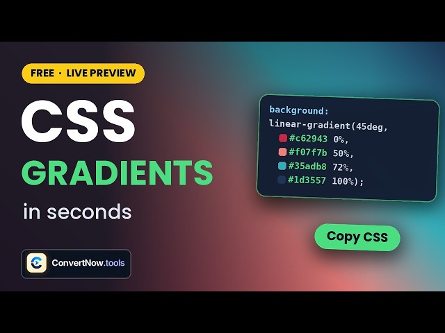 Free CSS Gradient Generator: Linear, Radial and Conic With Live Preview