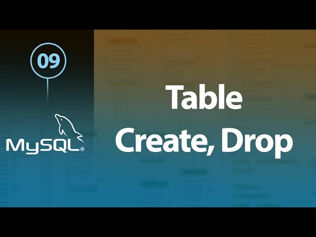 Learn MySQL In Arabic #09 - Tables - Create, Drop, Show Status