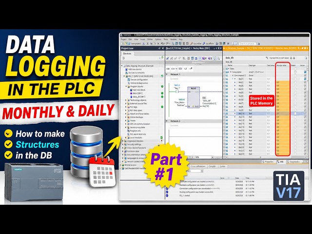 Learn PLC Data Logging on Monthly & Daily Basis: Part #1 Data Structures in DBs | TIA Portal