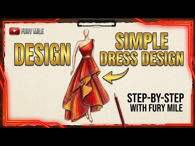 How to Draw a Simple Red Dress | Step-by-Step Fashion Illustration