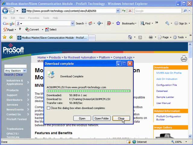 Add On Profile, Add On Instructions, and Ladder Files. Downloading