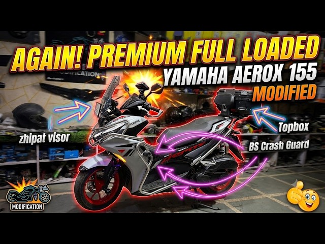 YAMAHA AEROX 155 Ki Premium Loaded Modification kardi | Full Maxi Touring Scooter Looks | Topbox |