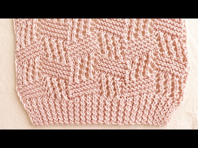 Checkerboard Stitch with Openwork on Two Needles | Step-by-Step Tutorial