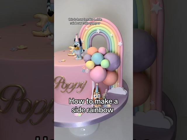 How to make a side rainbow cake topper  #howto#rainbowcaketopper#rainbowcake #cakedecorating#rainbow