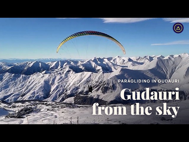 Gudauri from the sky: winter paragliding | Drone footage