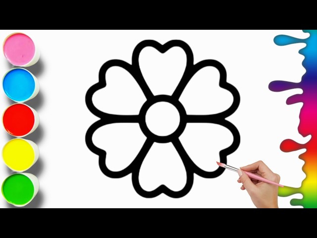 Flower Drawing For Kids | How To Draw A Flower | Essy Cute Flower Drawing Step by Step 🌼