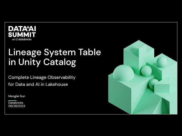 Lineage System Table in Unity Catalog