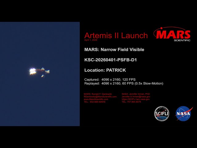 Artemis II Launch: PSFB Camera View