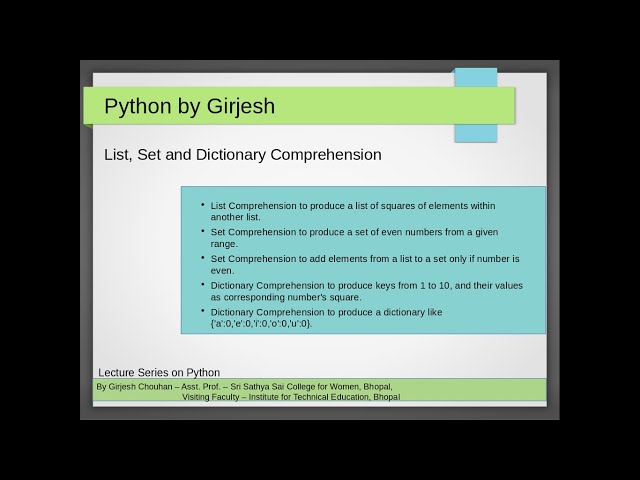 List, Set and Dict Comprehension in Python