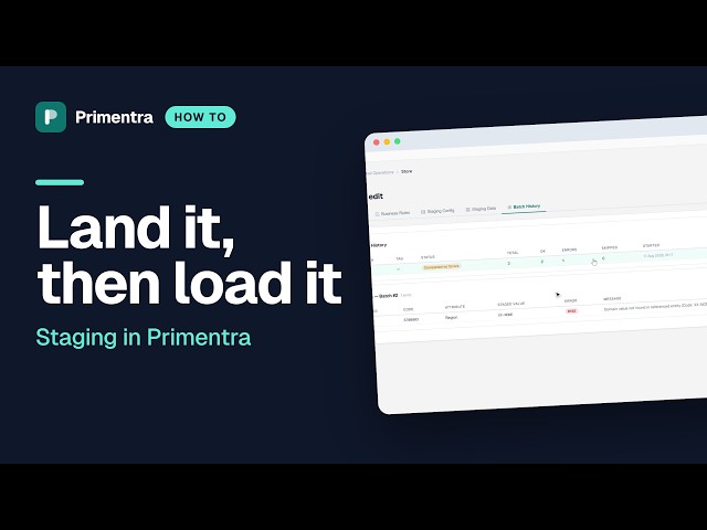 How staging works in Primentra — load data from another system