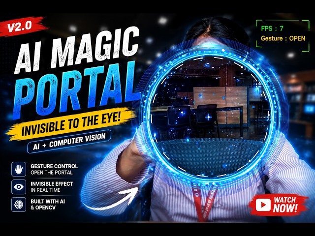 🚀AI Magic Invisibility Portal Using Python 🔥| OpenCV + MediaPipe + Computer Vision