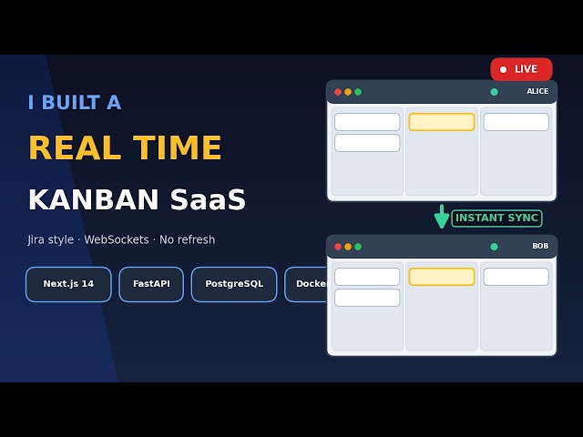 Built a Real Time Jira Style SaaS with FastAPI, Next.js 14 & WebSockets | Full Product Demo