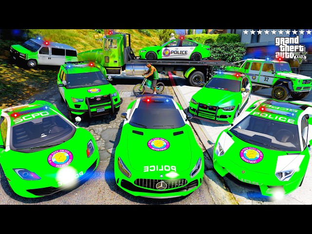GTA 5 - Stealing VICE CITY POLICE SUPERCARS with Franklin! (Real Life Cars #429)