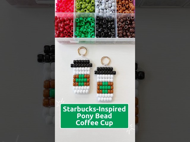 Starbucks-Inspired Pony Bead Coffee Cup - full tutorial on my channel. #craftideas #crafts #craft