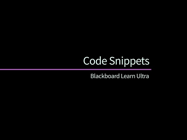 Code Snippets