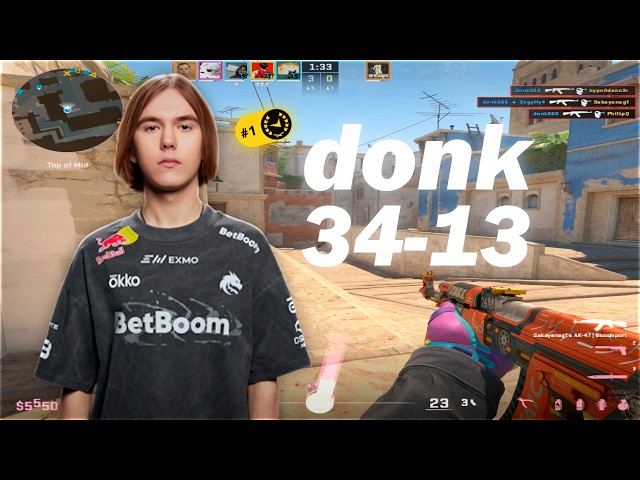 donk (34-13) 5100 ELO - FACEIT TOP #1 | CS2 DEMO POV + VOICECOMMS