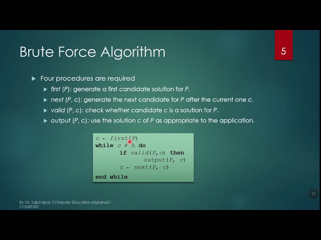 Topic 10   Design and Analysis of Algorithms   Brute Force Method
