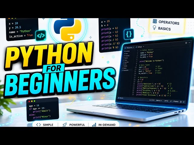 Python Tutorial for Beginners | Data Types & Operators