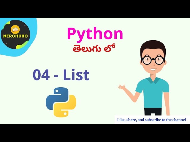 04 - Lists in Python || Python Coding in Telugu || Python Tutorial for beginners