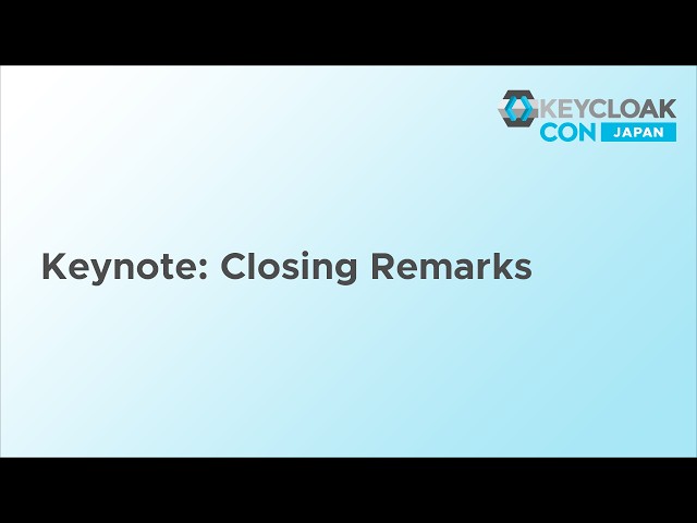 Keynote: Closing Remarks - Yoshiyuki Tabata