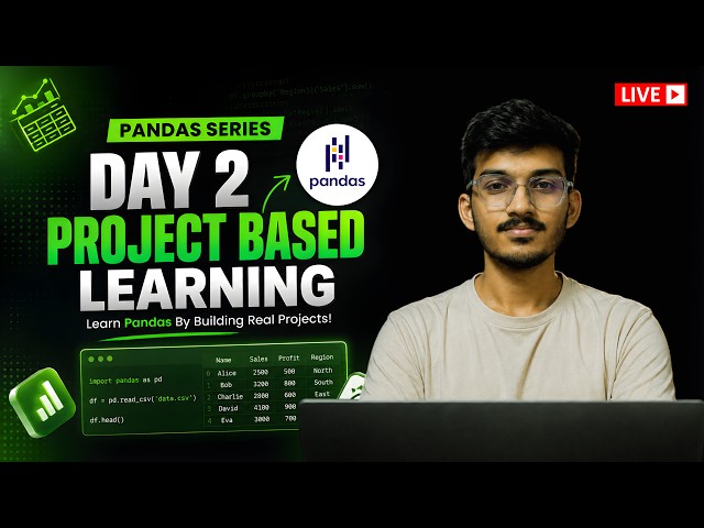 DAY 2 | BUILDING A PROJECT USING PURE PANDAS LIVE  (Live Coding) #coding #live