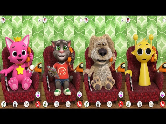 Talking Tom Cat vs Talking Ben the Dog vs My Talking Pinkfong vs Talking Sprunki - All Foods