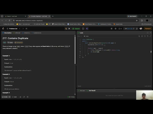 LeetCode #217: Contains Duplicate | Hash Set Explained | Easy C++ Solution