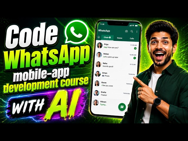 15. WhatsApp mobile-App Development (Full stack) Course- Chat List header using AI