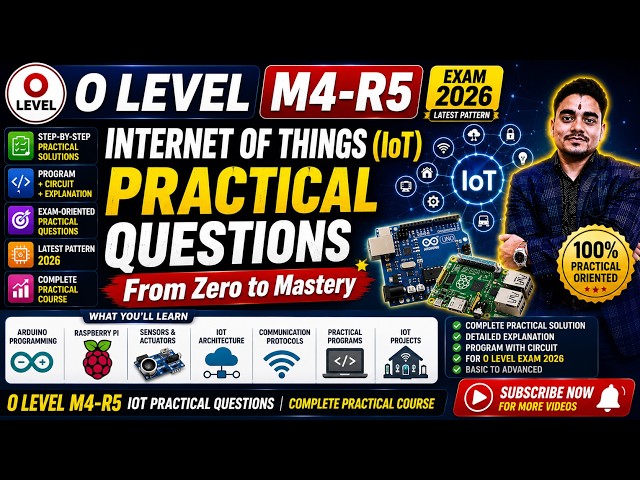 O Level M4-R5 Internet of Things (IoT) Practical Questions | Practical Course | NIELIT O Level 2026