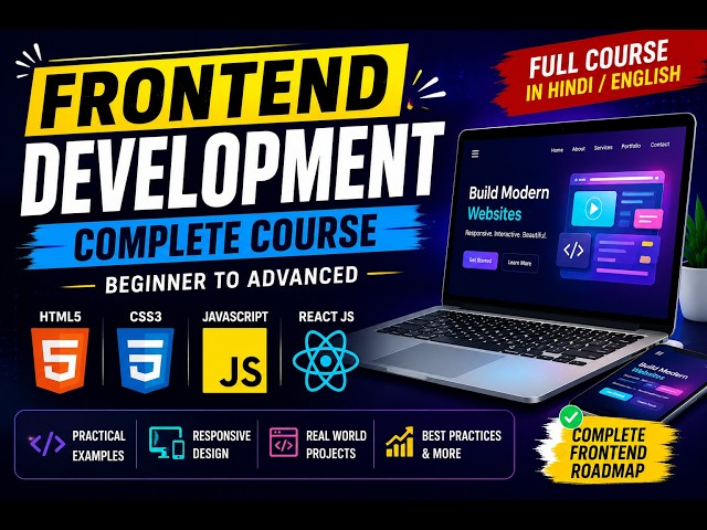 HTML5, CSS, JavaScript & React JS Full Course | Frontend Web Development Tutorial [ Class  - 33 ]