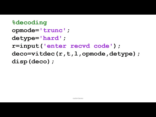 Matlab Simulation Program to implement TRELLIS CODE m file