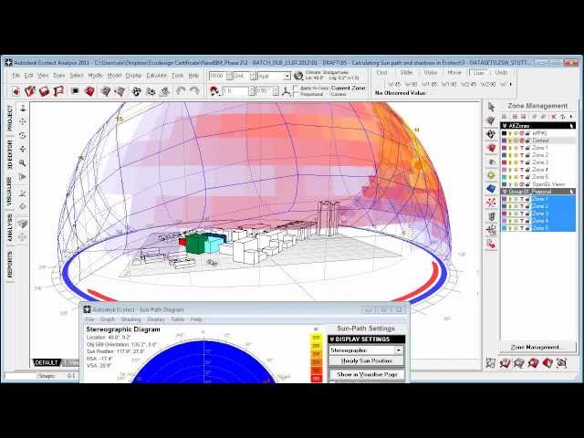NEW Calculating Sun path and shadows in Ecotect