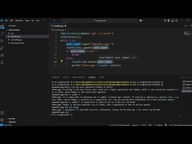 Building an AI Chatbot: Managing HumanMessage, AIMessage, and Chat History in LangChain | Video #7
