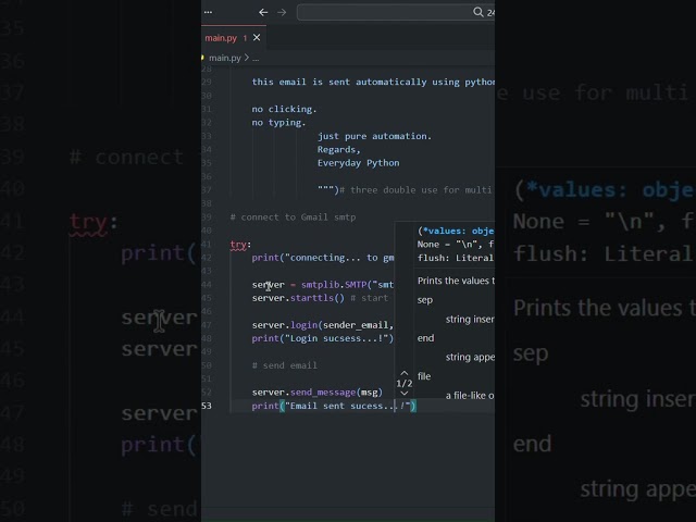 Send Emails While You Sleep! 😴 Python Automation #shorts #everydaypython #python