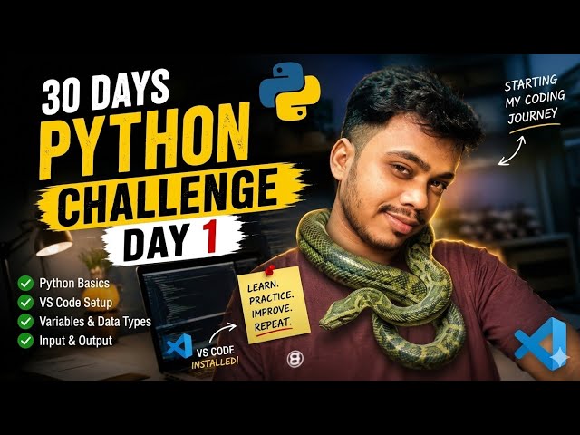 🚀 Day 1 of 30 Days Python Challenge | Starting My Coding Journey Odia Vlog